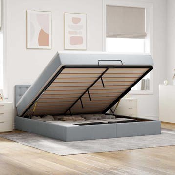 vidaXL Ottoman bed met matras en LEDs 160x200 cm stof, Huis en Inrichting, Verzenden, Nieuw