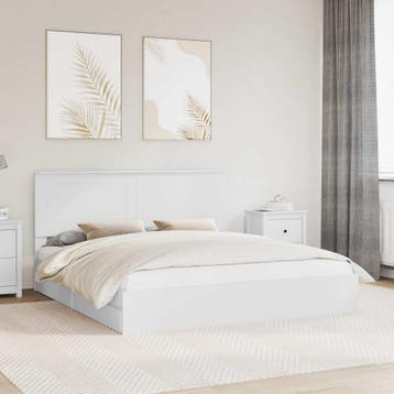 vidaXL Opbergbed met lade met hoofdeinde Wit 180 x 200 cm, Verzenden, Nieuw