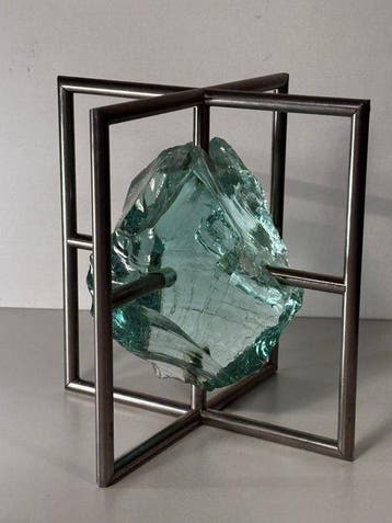 Flachglas AG - Beeldje - Glas - Glas, Metaal, Staal, Nieuw