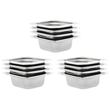 vidaXL Gastronormbakken 12 st GN 1/6 65 mm roestvrij staal, Antiek en Kunst, Verzenden
