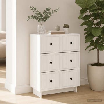 vidaXL Ladekast 66 x 34,5 x 90 cm Bewerkt hout Hoogglans Wit, Verzenden