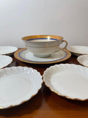 Rocal Limoges, Haviland - Kop en schotel (8) - Porselein -, Antiquités & Art