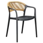 Stoel | PVC Rotan/Kunststof | Zwart/Cognac | In-/Outdoor |, Verzenden