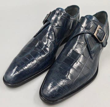 Mauro Volponi-Alligator-44,5-Singlemonk - Veterschoenen -, Nieuw