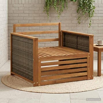 vidaXL Buiten Midden Sofa Naturel, Verzenden, Nieuw