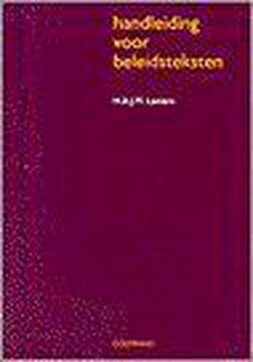 Handleiding voor beleidsteksten 9789062830244, Verzenden, Gelezen, H.A.J.M. Lamers