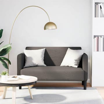 vidaXL Loveseat bank / zetel 109 cm corduroy stof lichtgrijs, Verzenden, Nieuw