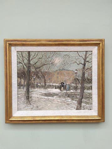 Duitse school (XX) - Winters stadstafereel (Düsseldorf)