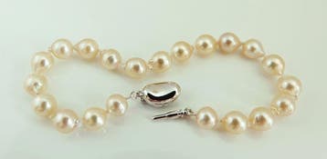 Zonder minimumprijs - Armband Zilver Parel - Akoya parel,, Nieuw