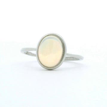 Opaal - RVS Natuurlijke opaal Ring – Ongeveer 1,50 ct Ovaal