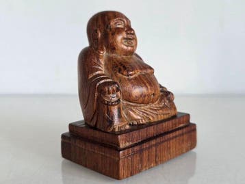 Drewniana rzeba Hotei / Budai – Szczliwy Budda – Chiny,