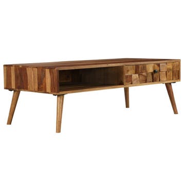Salontafel massief hout | Tweede kansje | OP = OP, Huis en Inrichting, Tafels | Salontafels, 100 tot 150 cm, Verzenden, Vintage
