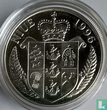 Niue 5 dollars 1996 (PROOF) James Cooks Pacific voyages, Verzenden, Losse munt, Goud