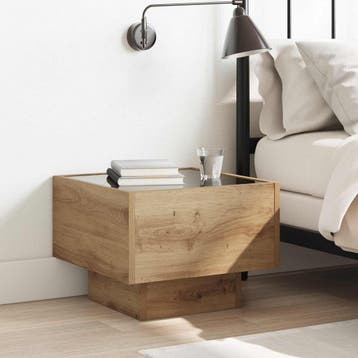 vidaXL Salontafel Artisan Eiken 40 x 40 x 30 cm Bewerkt hout, Verzenden, Nieuw