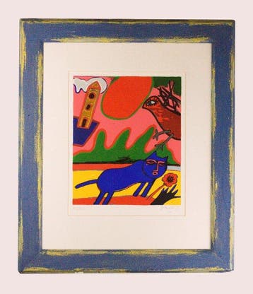 Corneille (1922-2010) - Chat bleu
