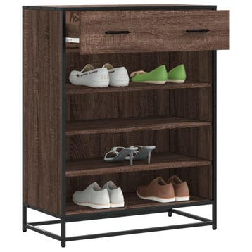 vidaXL Schoenenkast 75x38x97,5 cm bewerkt hout en metaal, Huis en Inrichting, Kasten | Schoenenkasten, Verzenden, Nieuw