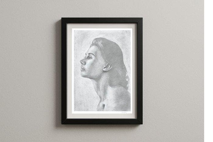 Dario Moschetta - Portrait 265B – Rare Reductive Graphite, Antiquités & Art, Art | Objets design