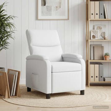 vidaXL Recliner Wit Stof, Verzenden, Nieuw