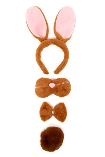 KIMU® Konijn Haarband Oren Staart Diadeem Set Bruin Oortjes, Kleding | Dames, Ophalen of Verzenden, Nieuw