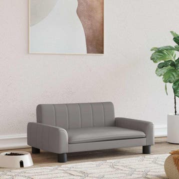 vidaXL Hondenmand 70x45x30 cm kunstleer grijs, Verzenden
