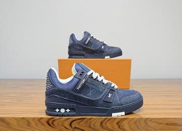 Louis Vuitton - LV Trainer Navy Blue Denim - Sneakers -, Nieuw