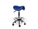 Zadelkruk Blauw - Standaard zithoogte met Voetsteun, In hoogte verstelbaar, Nieuw
