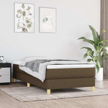 vidaXL Boxspring bed 80x200 cm stof donkerbruin, Verzenden, Nieuw