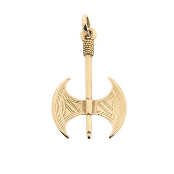 Gouden hanger van een labrys. (Hanger of bedel), Ophalen of Verzenden, Gebruikt, Goud, Overige merken