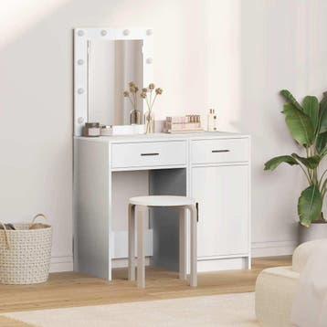 vidaXL Kaptafel 2 st Wit 50 x 41 x 135 cm Bewerkt hout, Verzenden