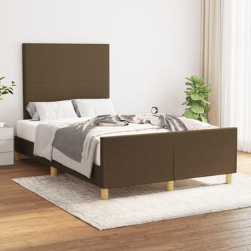 vidaXL Bedframe zonder matras 120x200 cm stof donkerbruin, Verzenden