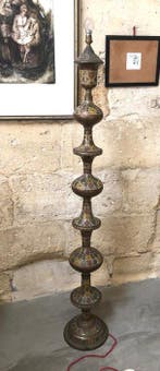 Staande lamp - Messing, Emaille, Metaal - Jaren 50, massief