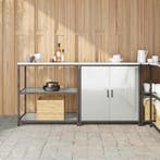 vidaXL Keukenopbergsysteem met plank 2 pcs Zilver Gegevens, Huis en Inrichting, Verzenden, Nieuw