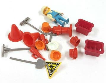 Vintage Playmobil bouwvakker, losse onderdelen en, Enfants & Bébés, Verzenden