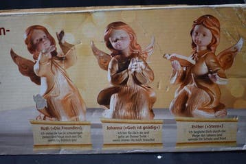 Decoratief ornament (3) - 3 engeltjes - handgeschilderd -