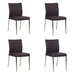 Set van 4 Leren eetkamerstoelen Basic - Toledo Merlin, Ophalen of Verzenden