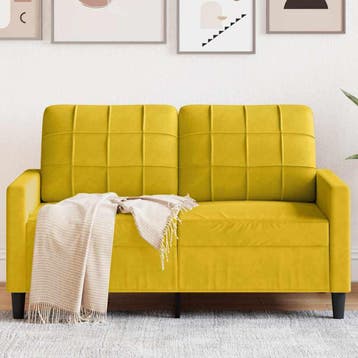 vidaXL Tweezitsbank / zetel 120 cm fluweel geel, Huis en Inrichting, Zetels | Zetels, Verzenden, Nieuw