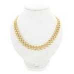 Gouden fantasie schakelcollier (Ketting), Handtassen en Accessoires, Kettingen, Ophalen of Verzenden, Gebruikt, Overige kleuren