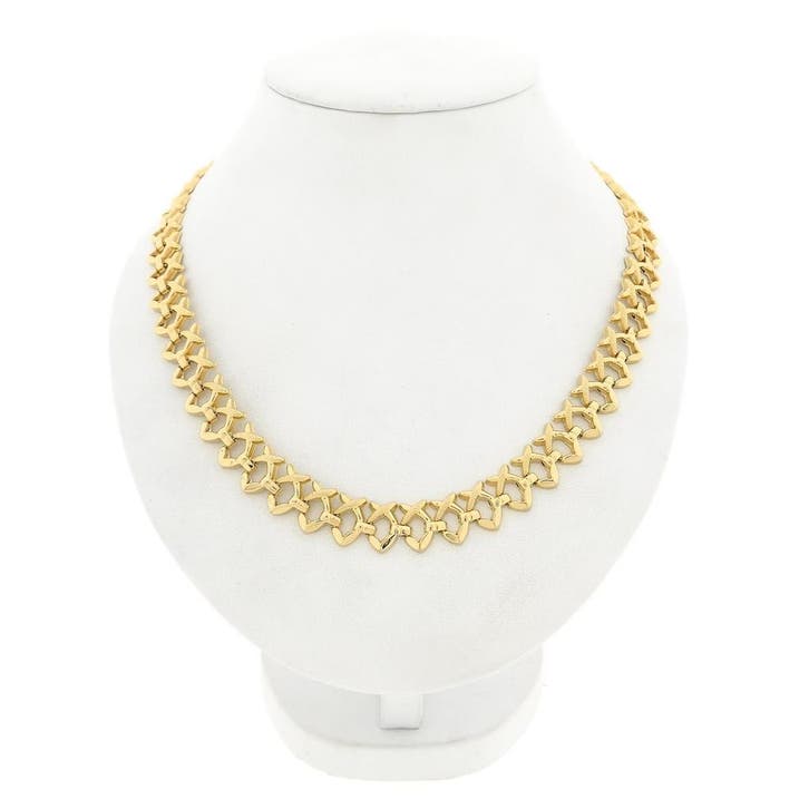 Gouden fantasie schakelcollier (Ketting), Bijoux, Sacs & Beauté, Colliers, Enlèvement ou Envoi