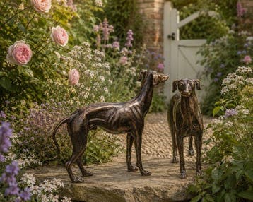 Beeldje - A pair of greyhounds (2) - IJzer, Antiek en Kunst