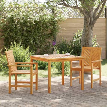 vidaXL Tuin Eettafel Set 3 st Bruin Massief Acacia Hout, Verzenden
