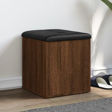 vidaXL Opbergbankje 42x42x45 cm bewerkt hout bruin, Verzenden