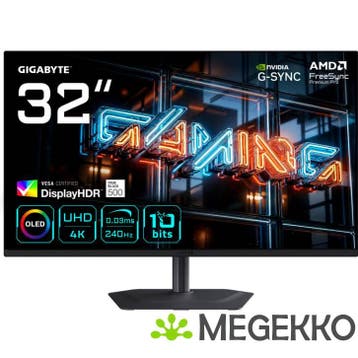 Gigabyte MO32U24 31.5  4K Ultra HD 240Hz QD-OLED Gaming, Verzenden