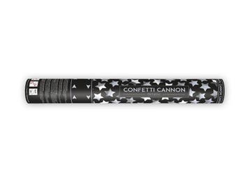 Confetti Kanon Sterren Zilver 40cm, Verzenden, Nieuw