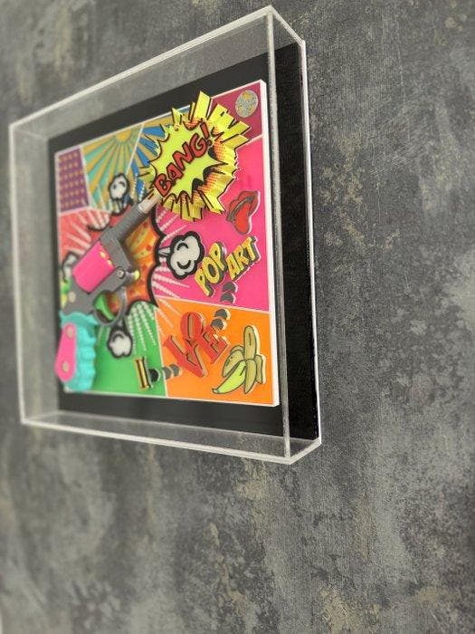 KIRAS - BANG! I LOVE POP ART - 25x25cm, Antiek en Kunst, Kunst | Schilderijen | Modern