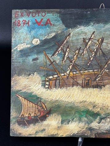 Votiefgeschenk - Hout - 1940-1950 - Schipbreuk, Antiquités & Art