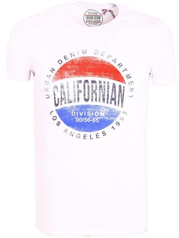 T-shirt Ronde Hals Wit Bio Katoen California E-Bound 150345, Verzenden