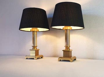 Herda Amsterdam - Lampe - Laiton - Deux lampes de table, Antiquités & Art