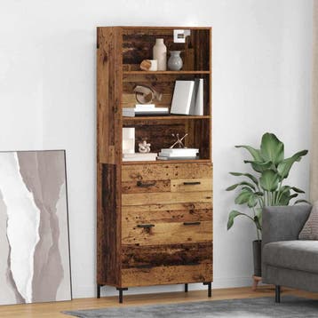 vidaXL Highboard Oudhout 69,5 x 34 x 180 cm Bewerkt hout, Huis en Inrichting, Verzenden, Nieuw