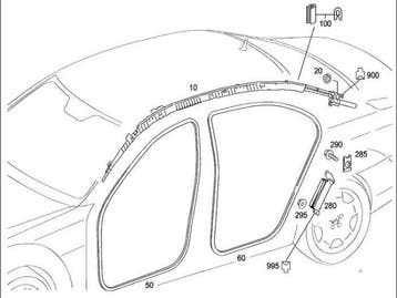 Airbag knie rechts Mercedes CL O114494, Nieuw
