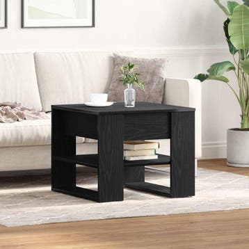 vidaXL Salontafel Zwart Eiken 55,5 x 55 x 45 cm Bewerkt hout, Verzenden